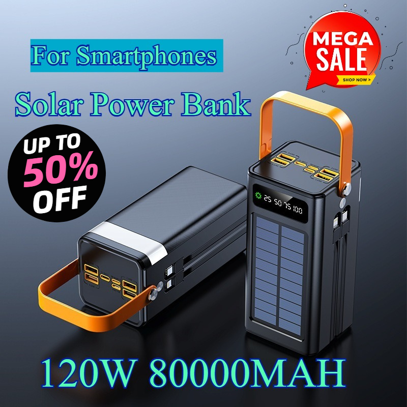 Solar Emergency Charger - Banco de Energía Solar de 80000mAh,