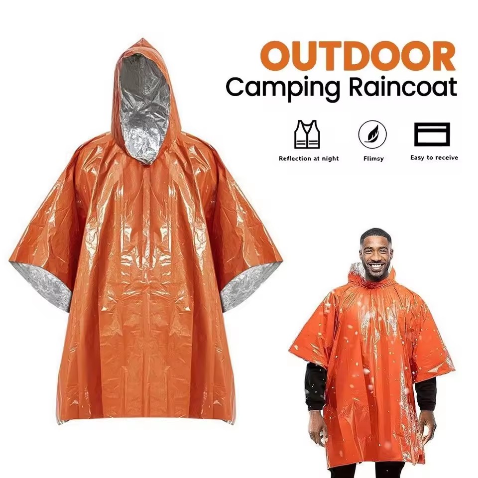 Emergency Poncho Rain - 1 unidad/2 unidades: poncho impermeable de